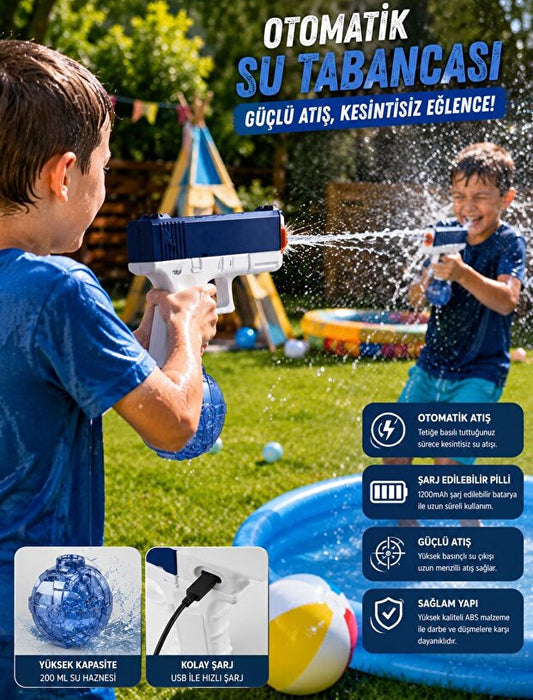 💦 HydroForce X – Otomatik Güçlü Su Atıcı Oyuncak 🔫