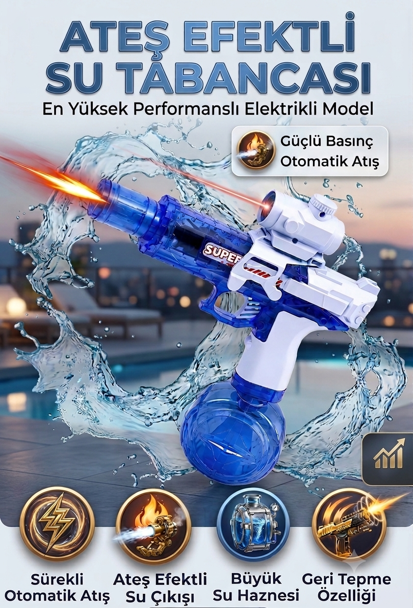 💦 HydroForce X – Otomatik Güçlü Su Atıcı Oyuncak 🔫